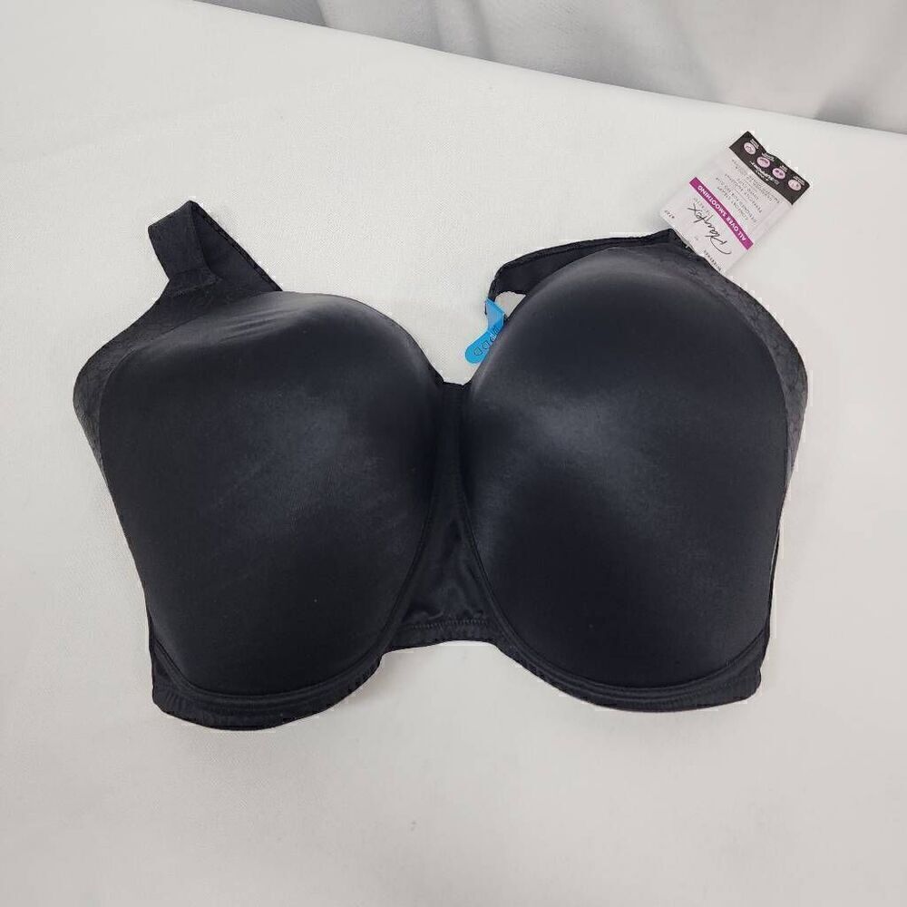 Playtex All Over Smoothing Wirefree Size 40DDD Black Bra NWT